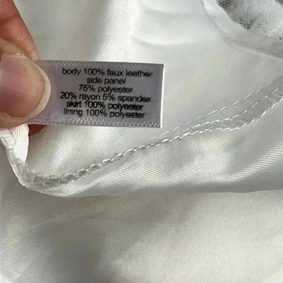 Eloquii Faux Leather Upper and Sheer Overlay Midi Dress NWT Size 16 - Picture 6 of 8